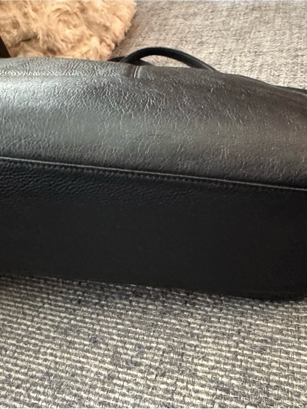 Coach Black Pebbled Leather Zip Top Tote Shoulder Bag - Picture 8 of 11